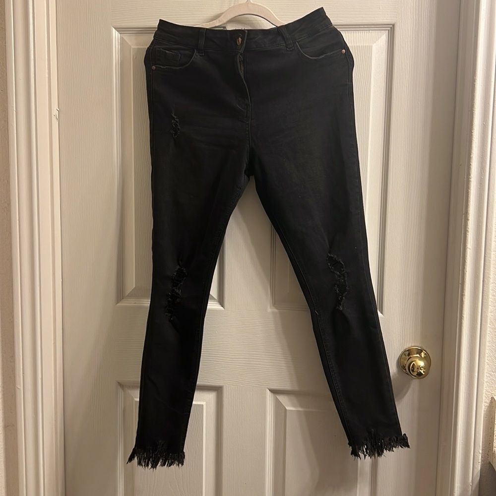 Denim pants.Women's Hight Waisted Stretch Ripped Skinny Jeans Distressed